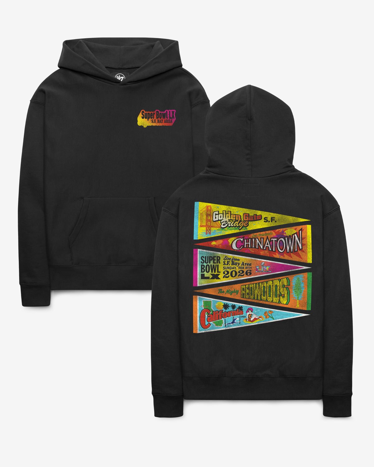 NFL SUPER BOWL LOGO LX PENNANTS '47 FOUNDATION HOOD