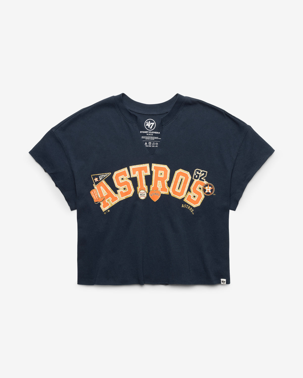 HOUSTON ASTROS STONEY CLOVER LANE X '47 OVERSIZED NOTCH NECK TEE WOMENS