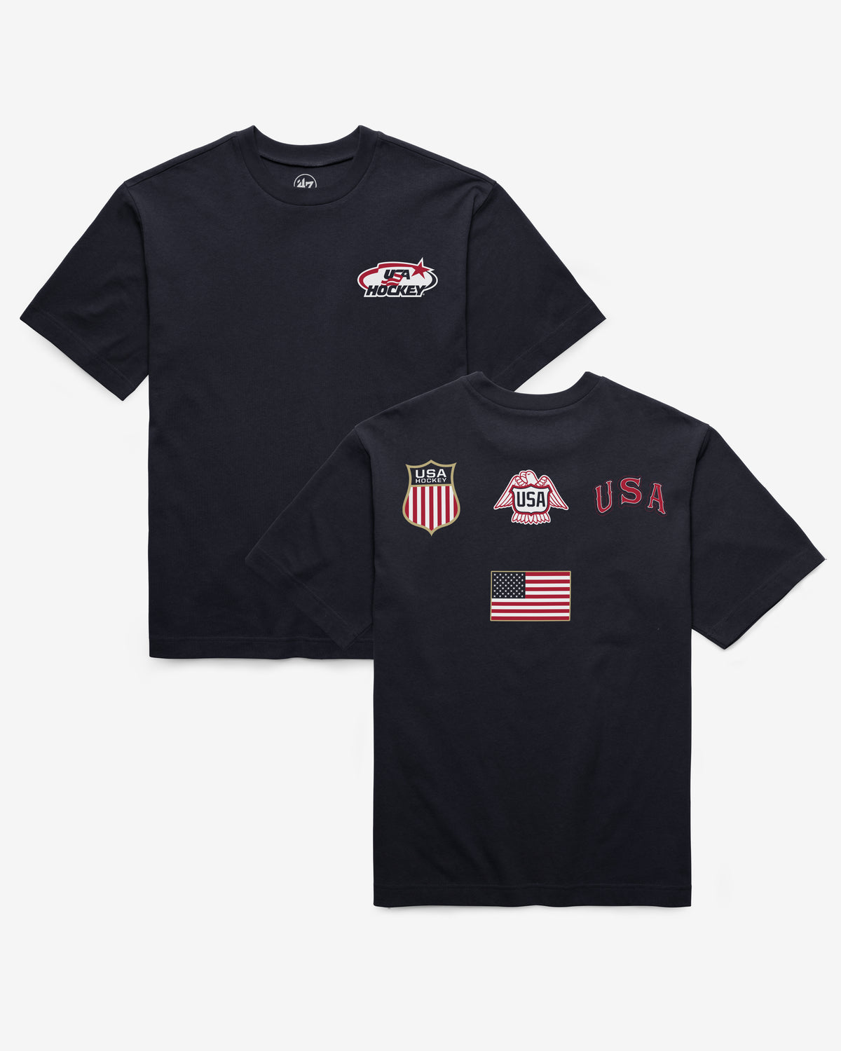 USA HOCKEY VINTAGE HISTORY LOCK '47 FOUNDATION TEE