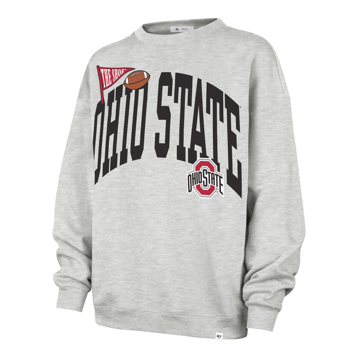 OHIO STATE BUCKEYES ARCHED ICON '47 OVERSIZED CREW WOMENS