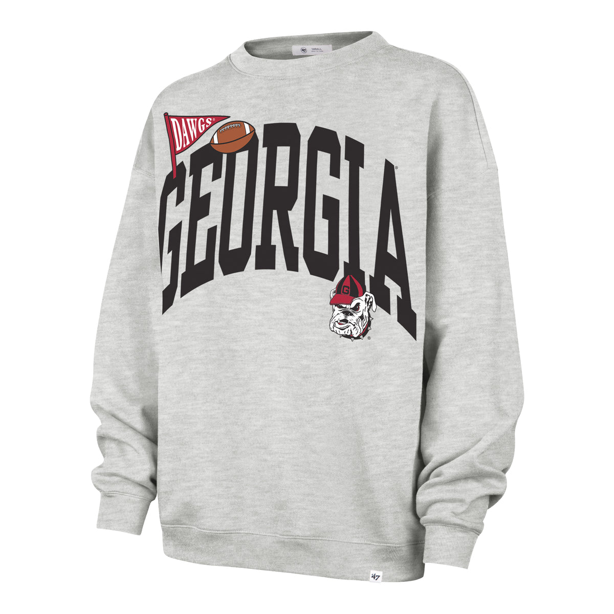 GEORGIA BULLDOGS ARCHED ICON '47 OVERSIZED CREW WOMENS