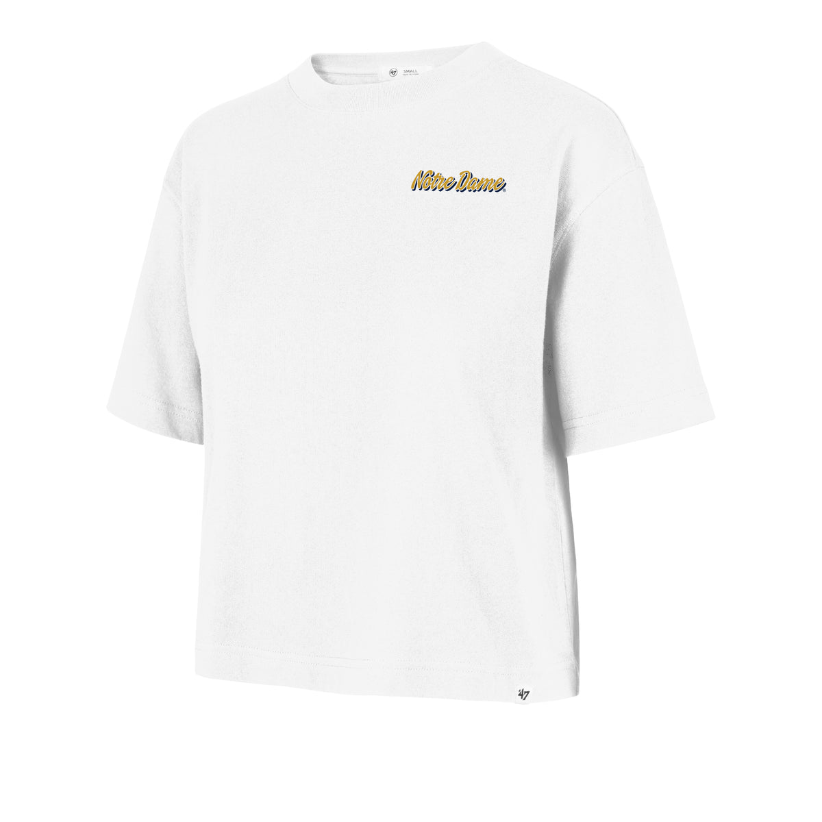 NOTRE DAME FIGHTING IRISH COLLAGE SCRIPT '47 REED CITY TEE WOMENS