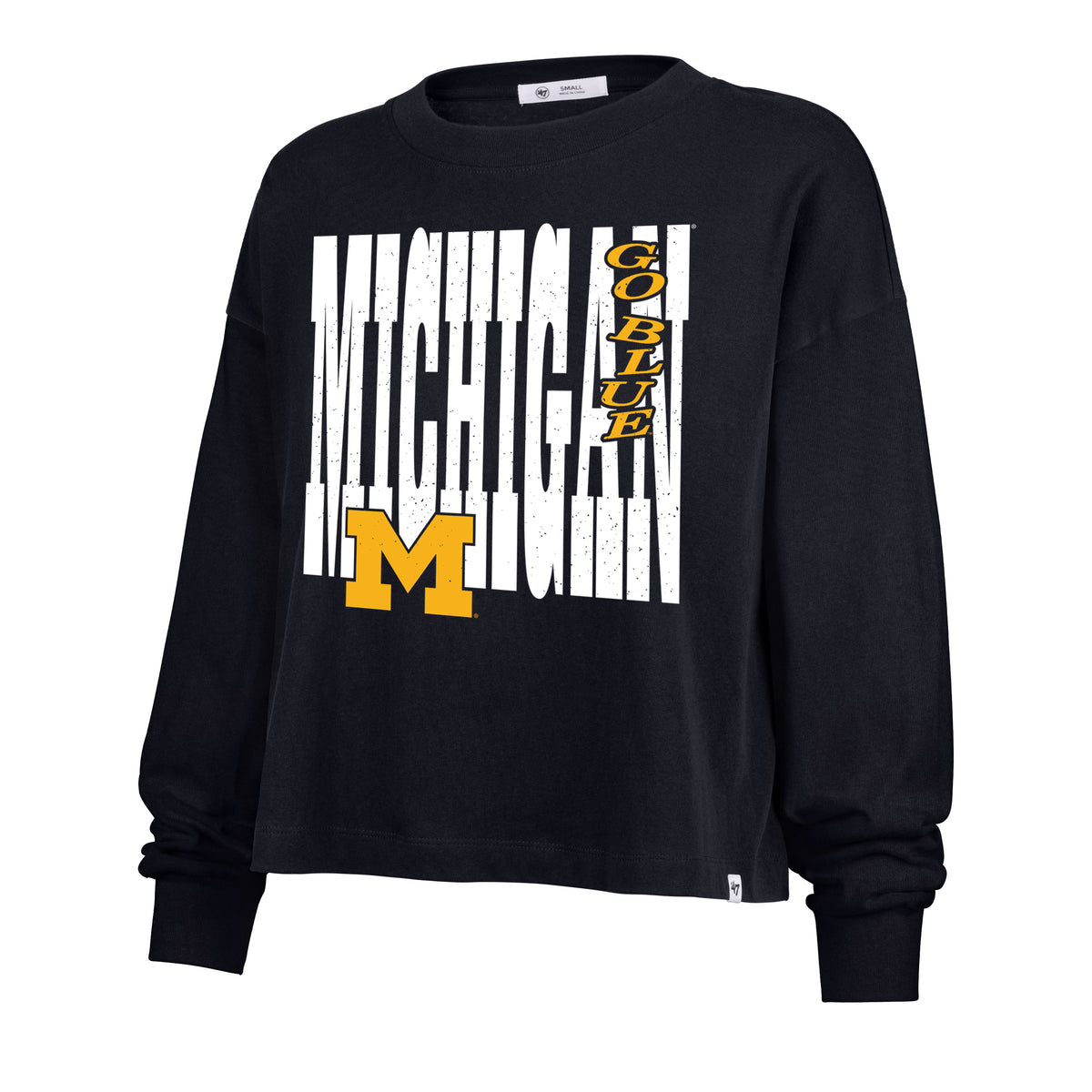 MICHIGAN WOLVERINES BOLD STACK '47 SYDNEY LONG SLEEVE TEE WOMENS