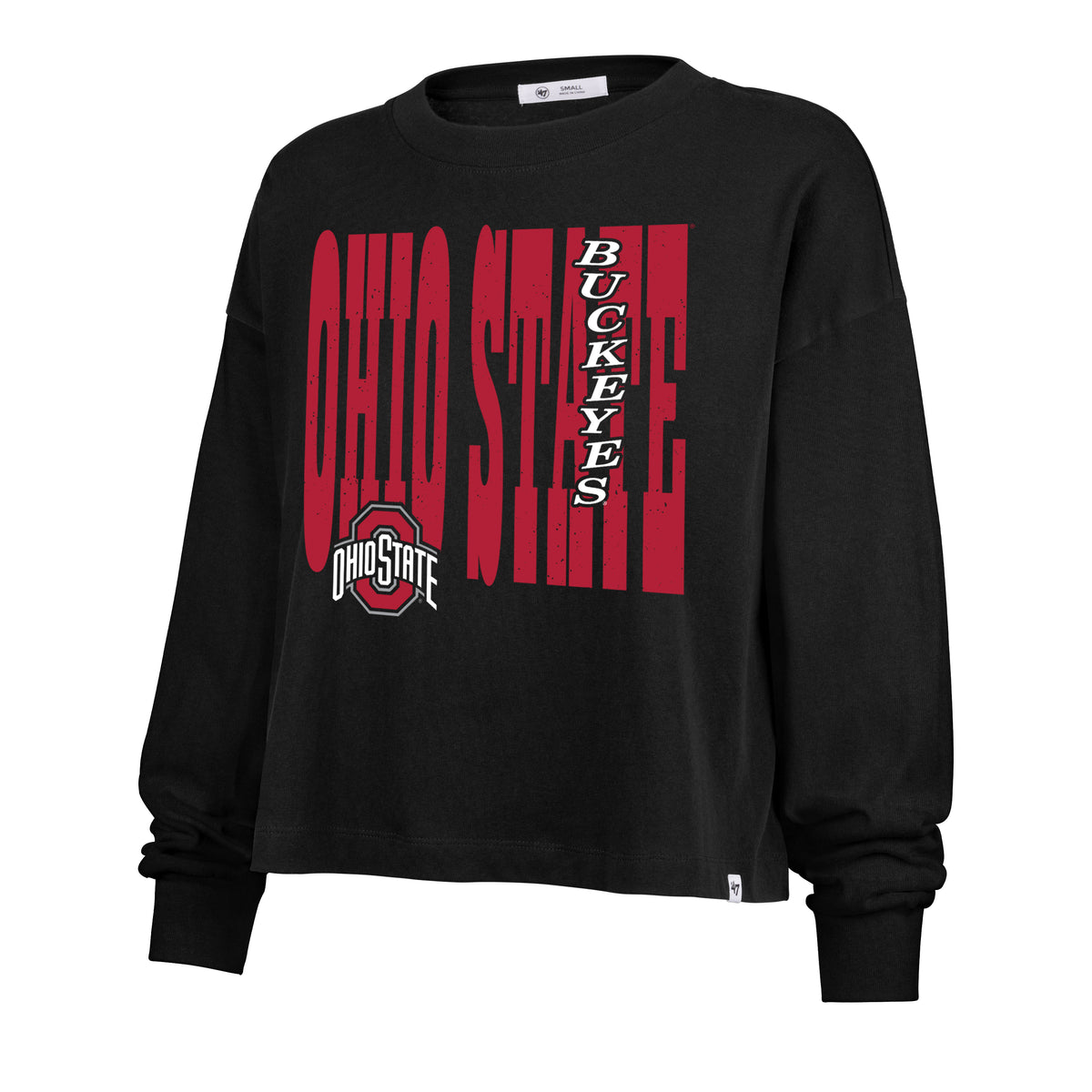 OHIO STATE BUCKEYES BOLD STACK '47 SYDNEY LONG SLEEVE TEE WOMENS
