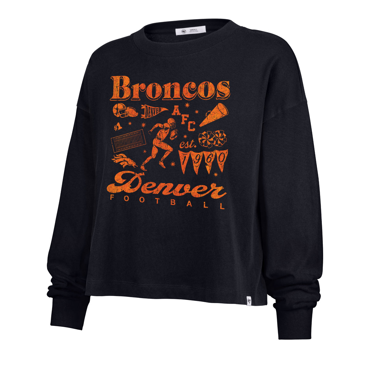 DENVER BRONCOS TEAM COLLAGE '47 SYDNEY LONG SLEEVE TEE WOMENS