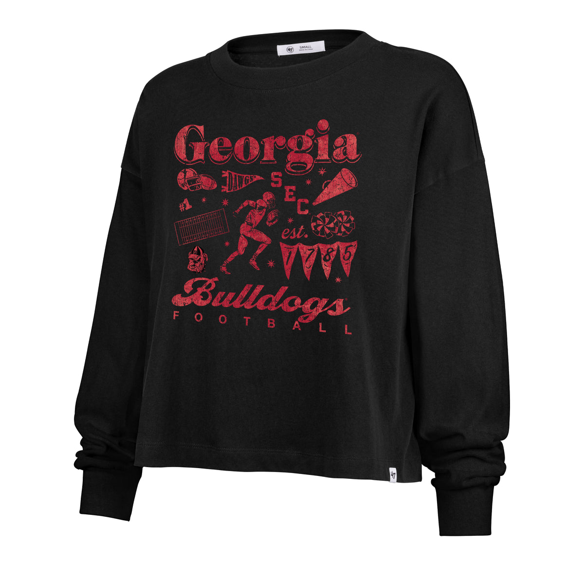 GEORGIA BULLDOGS TEAM COLLAGE '47 SYDNEY LONG SLEEVE TEE WOMENS