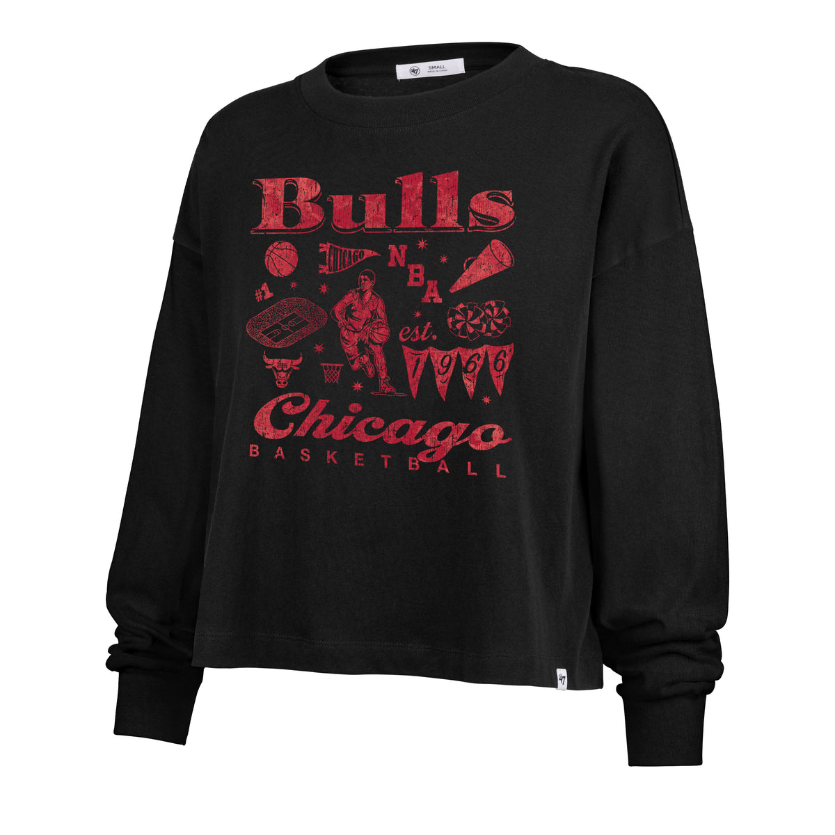 CHICAGO BULLS TEAM COLLAGE '47 SYDNEY LONG SLEEVE TEE WOMENS