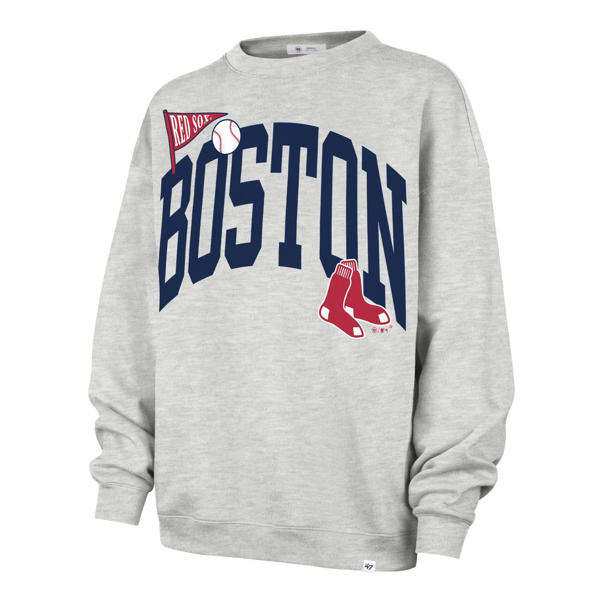 BOSTON RED SOX ARCHED ICON '47 OVERSIZED CREW WOMENS