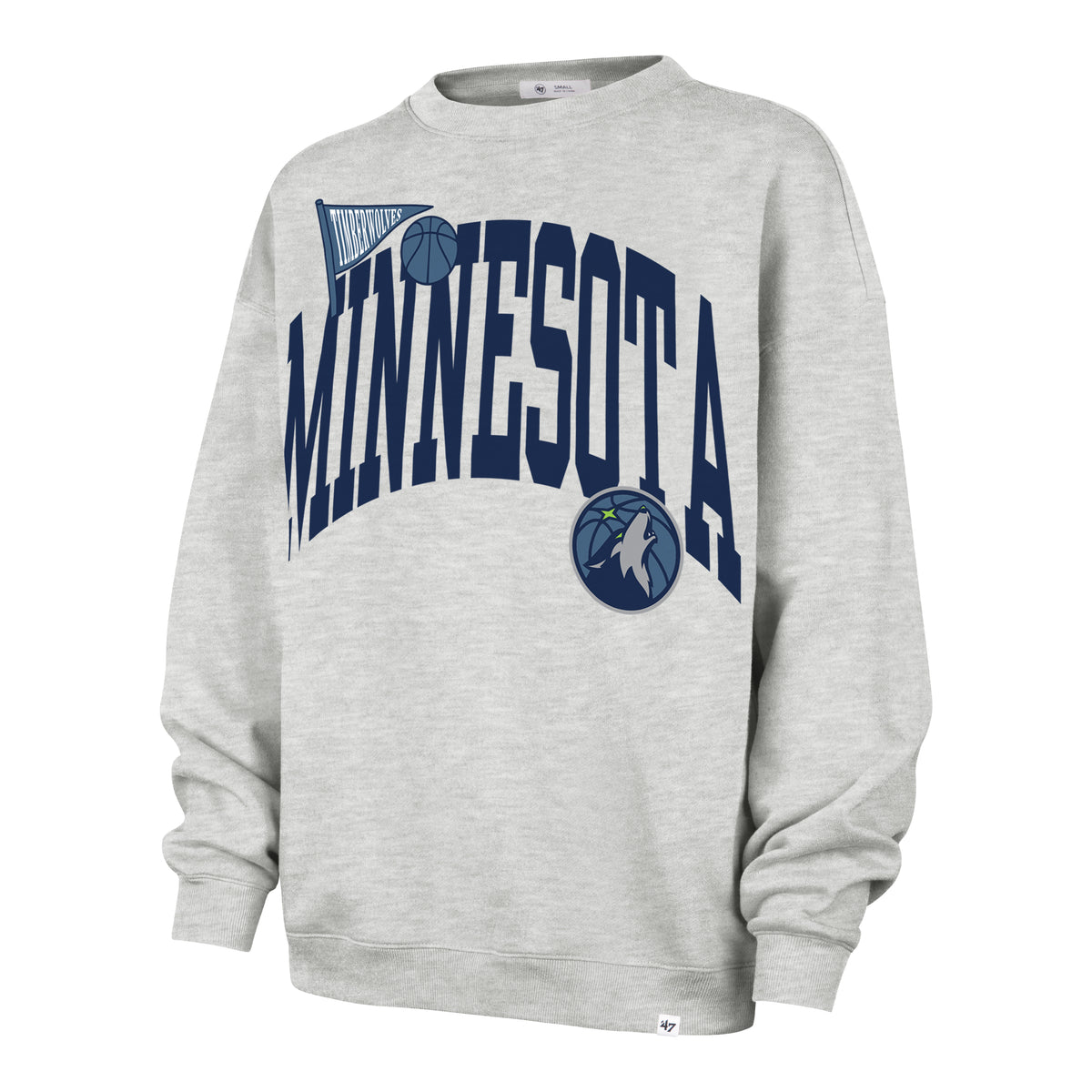 MINNESOTA TIMBERWOLVES ARCHED ICON '47 OVERSIZED CREW WOMENS