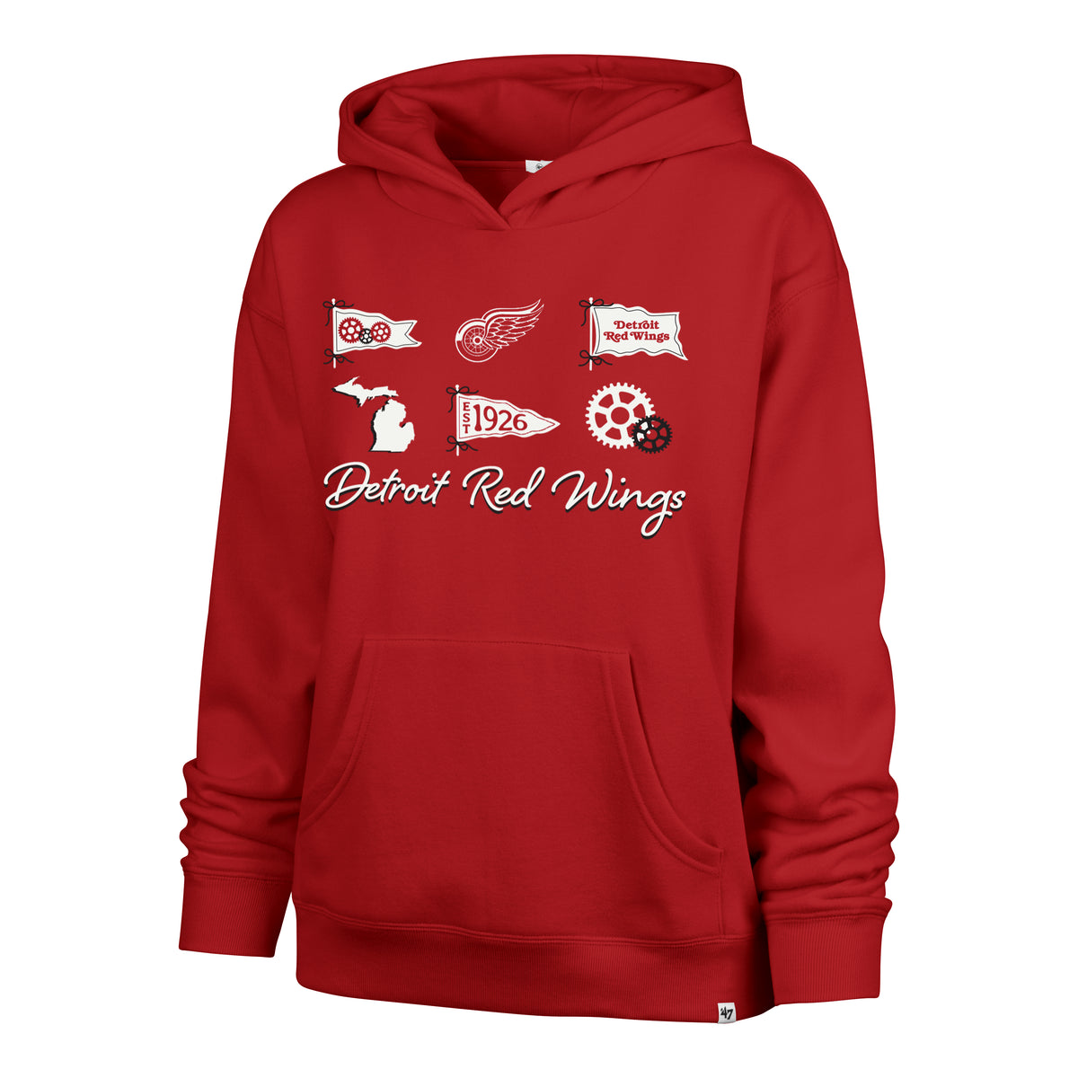 DETROIT RED WINGS BOW AND BANNERS '47 NAOMI HOOD WOMENS