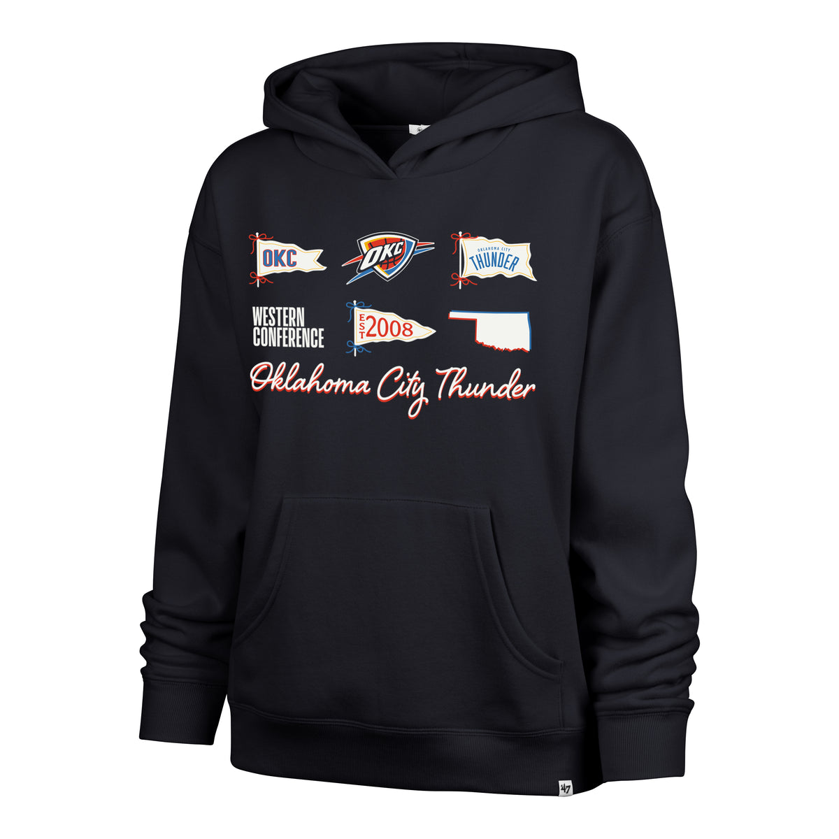 OKLAHOMA CITY THUNDER BOW AND BANNERS '47 NAOMI HOOD WOMENS