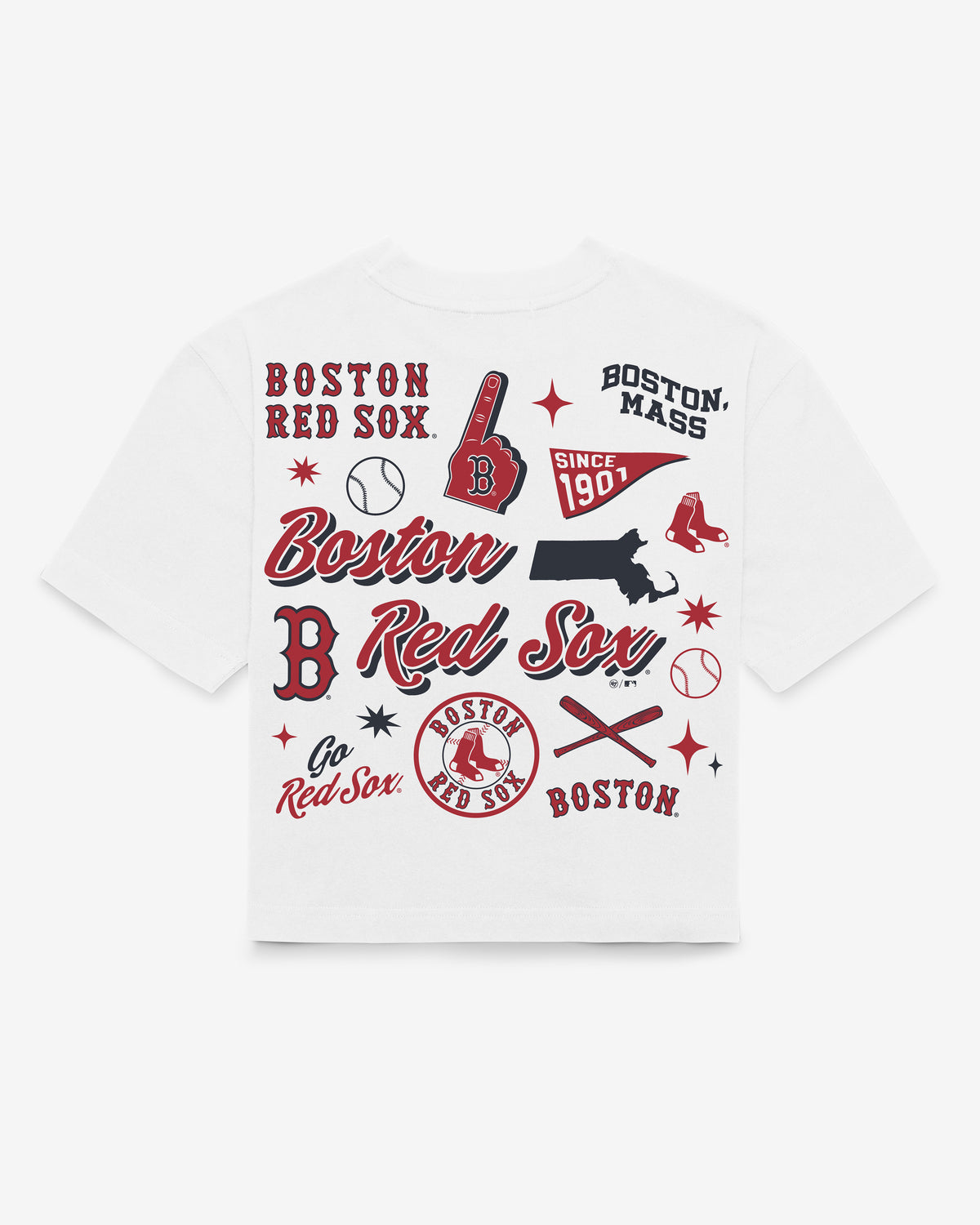 BOSTON RED SOX COLLAGE SCRIPT '47 REED CITY TEE WOMENS