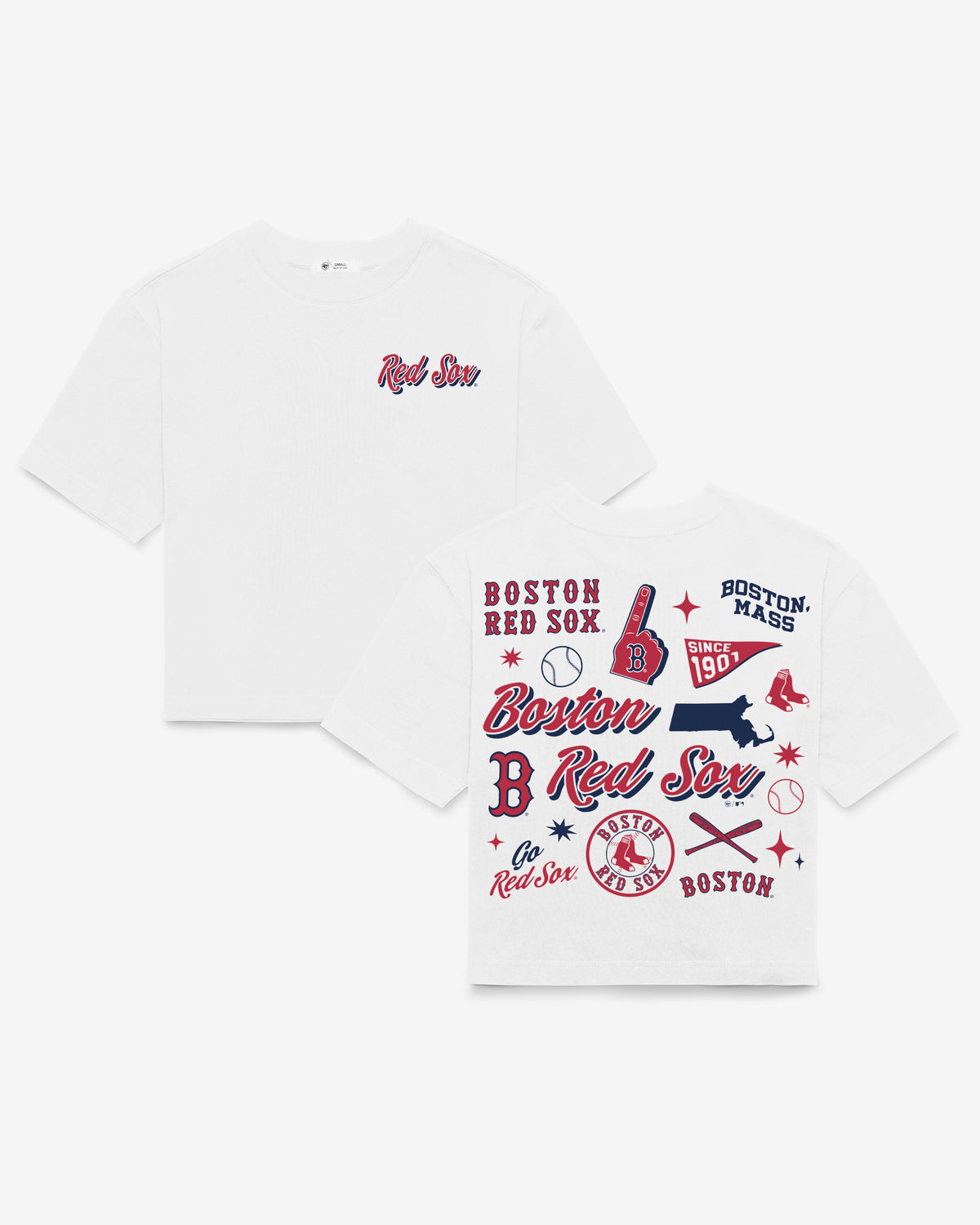 BOSTON RED SOX COLLAGE SCRIPT '47 REED CITY TEE WOMENS