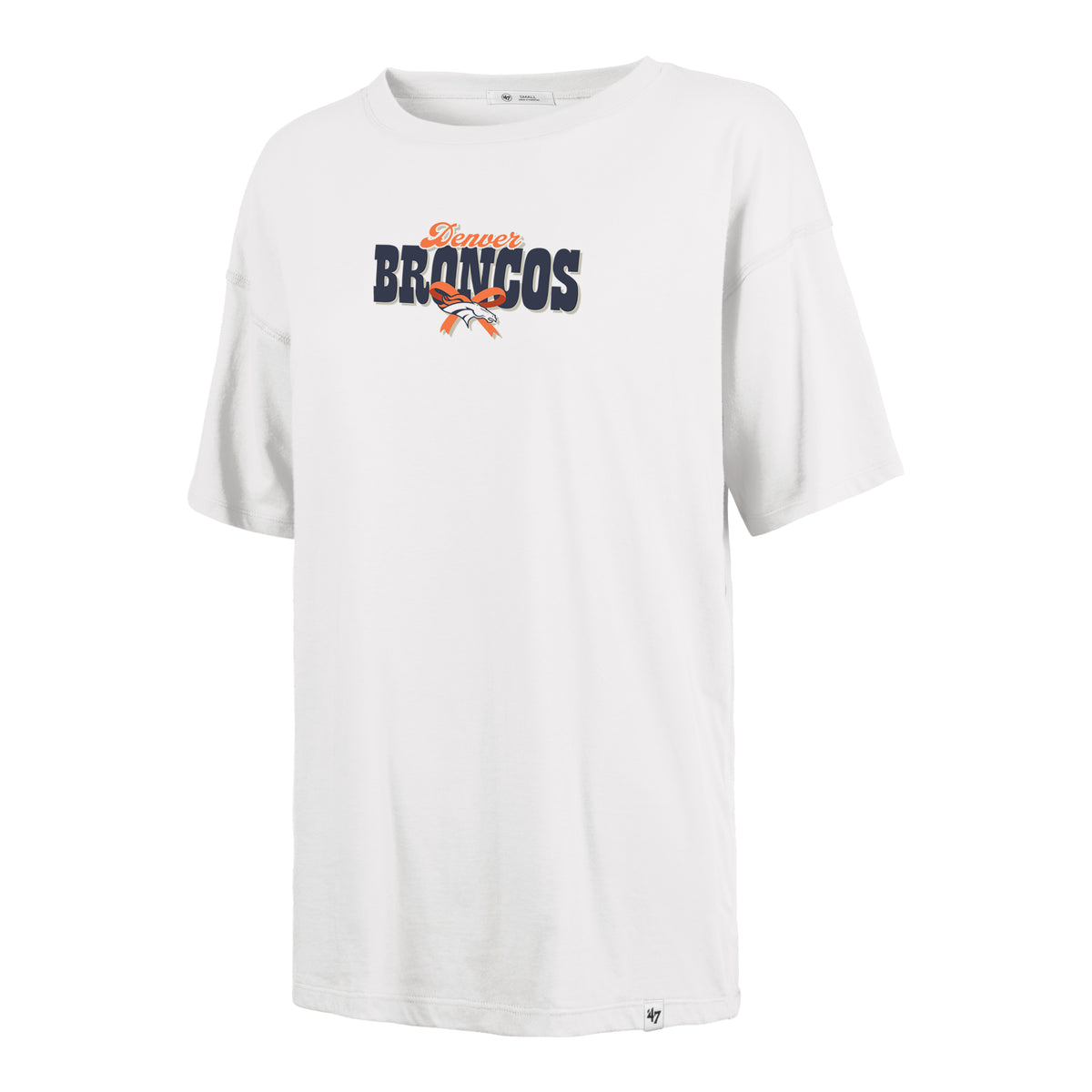 DENVER BRONCOS BOW AND BANNER BACKER '47 SADIE TEE WOMENS