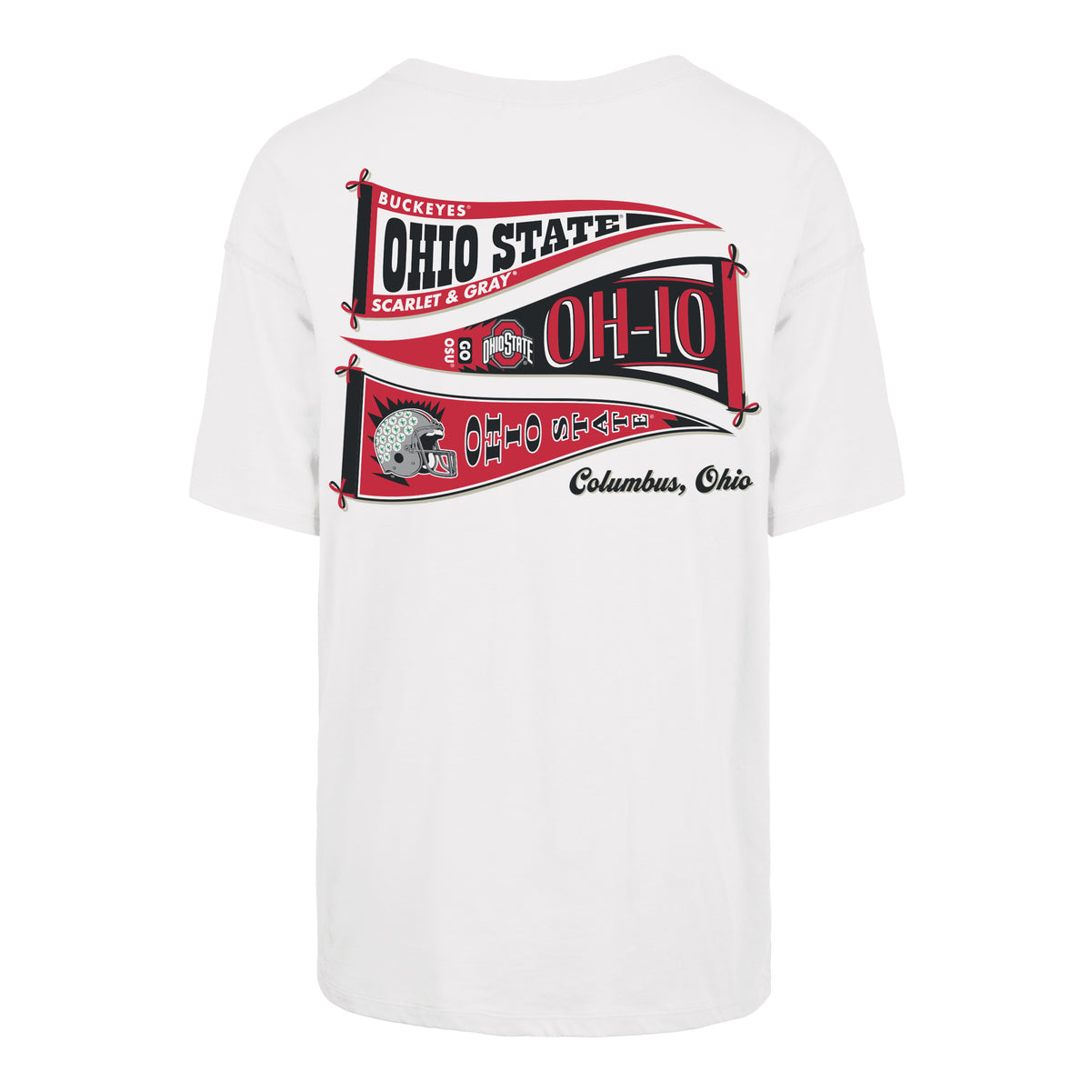 OHIO STATE BUCKEYES BOW AND BANNER BACKER '47 SADIE TEE WOMENS