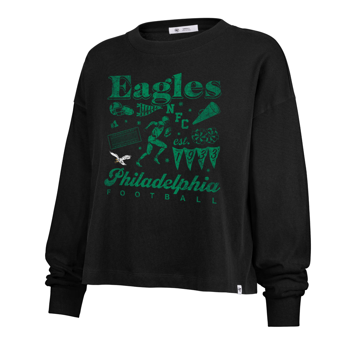 PHILADELPHIA EAGLES HISTORIC TEAM COLLAGE '47 SYDNEY LONG SLEEVE TEE WOMENS
