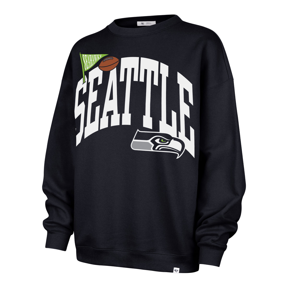 SEATTLE SEAHAWKS ARCHED ICON '47 OVERSIZED CREW WOMENS