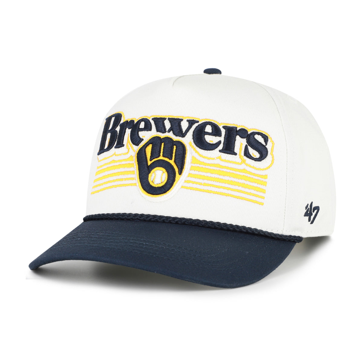 MILWAUKEE BREWERS SCRIPT FADE TWO TONE ROPE '47 HITCH