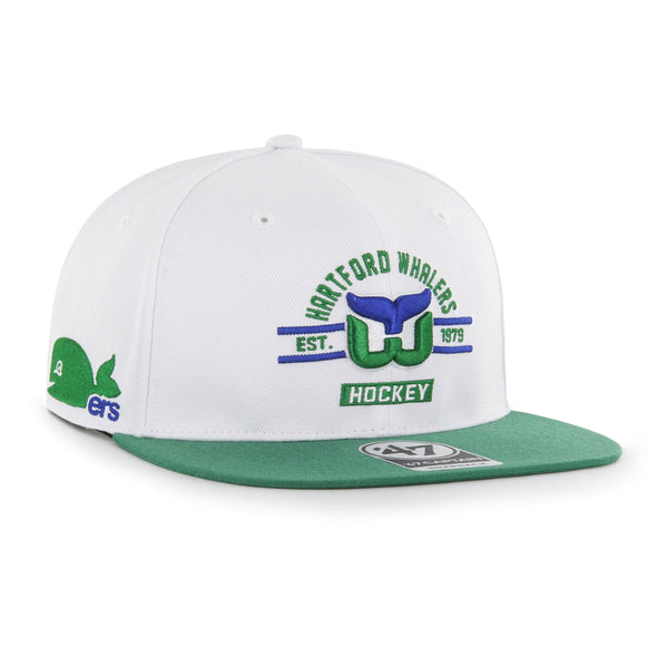 Hartford Whalers '47 Vintage Hockey Logo Clean Up Adjustable Hat - Green