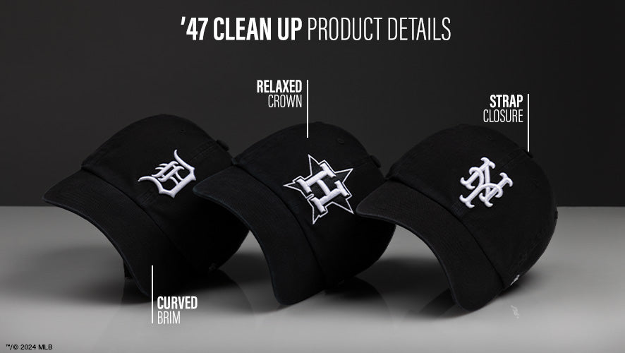 '47 Clean Up product details. Curved brim. Relaxed crown. Strap closure.