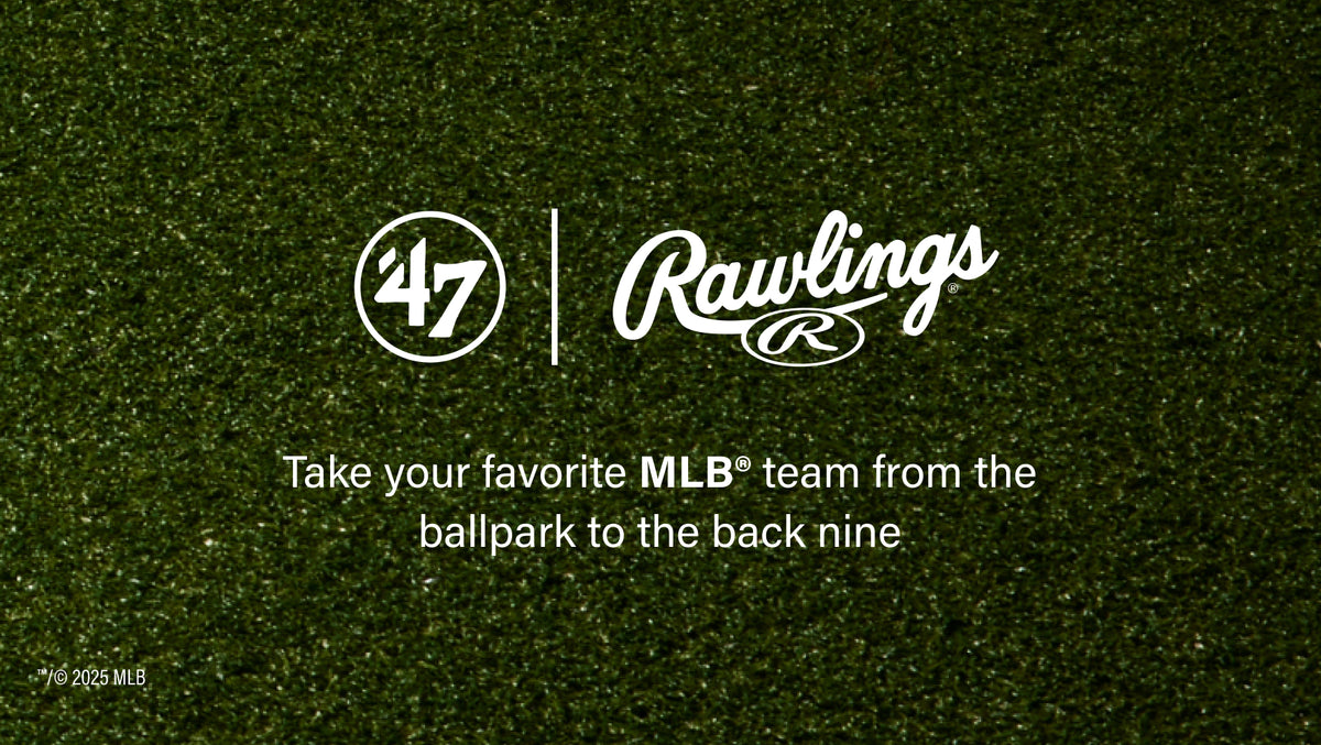 '47 RAWLINGS- Take your favorite MLB team from the ballpark to the back nine. Golf green background.