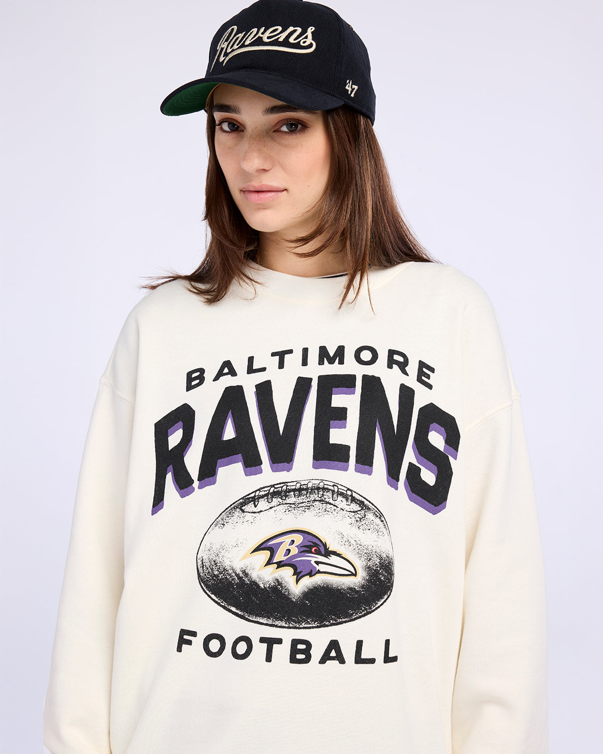 BALTIMORE RAVENS ARCH CLOUD '47 OVERSIZED CREW WOMENS