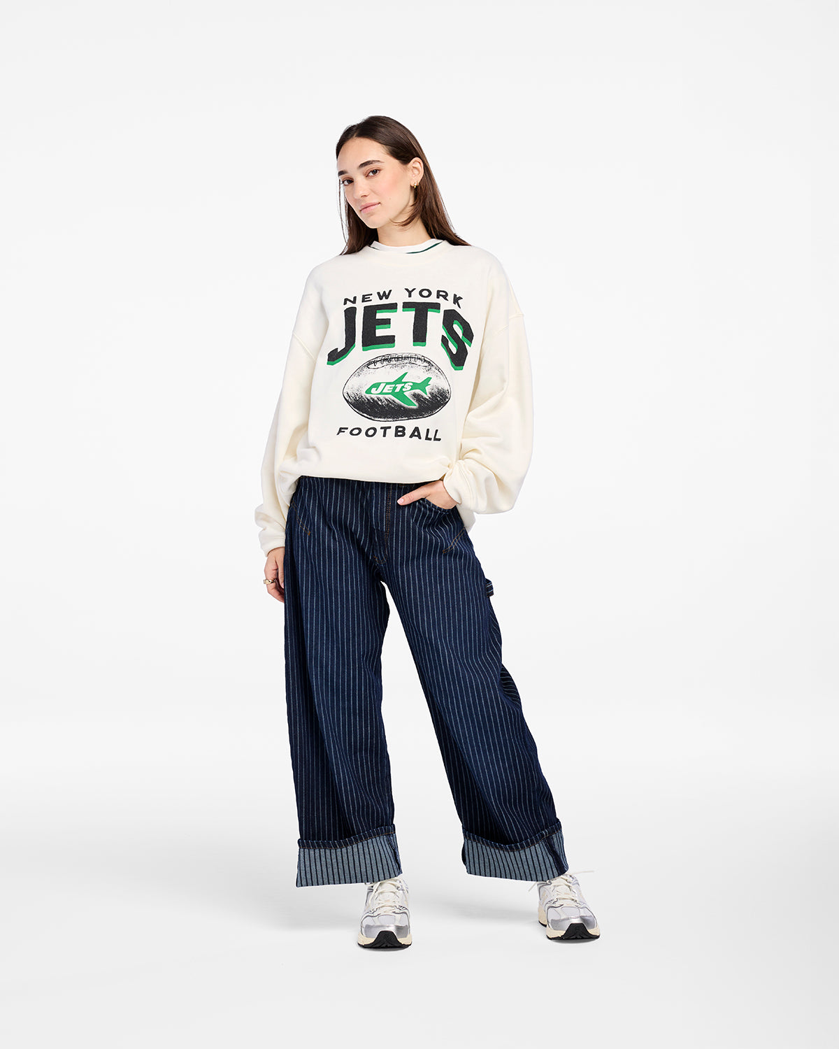 NEW YORK JETS HISTORIC ARCH CLOUD '47 OVERSIZED CREW WOMENS