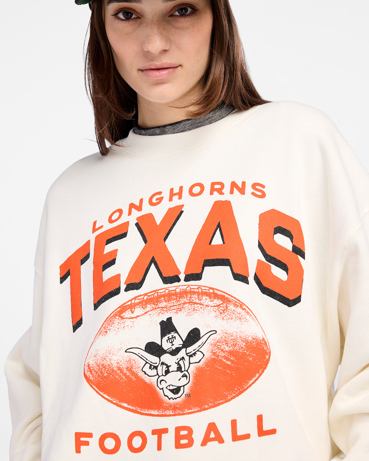 TEXAS LONGHORNS VINTAGE ARCH CLOUD '47 OVERSIZED CREW WOMENS