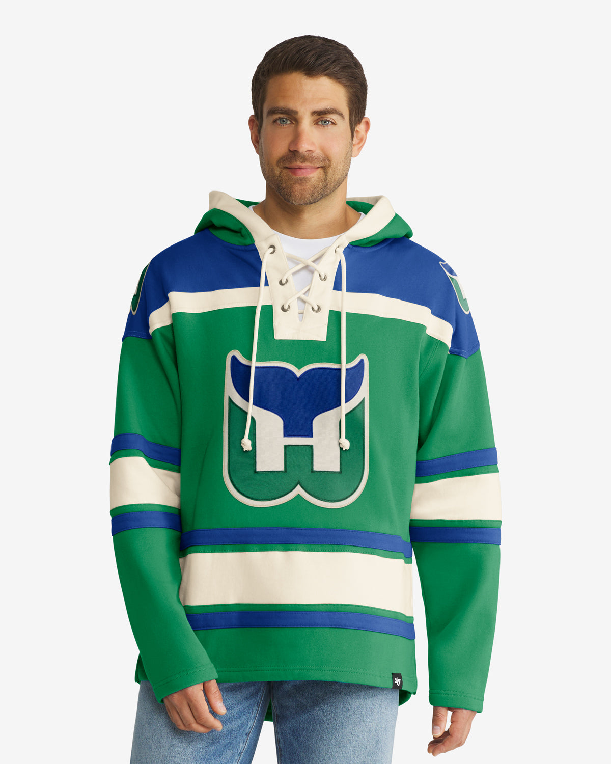 HARTFORD WHALERS VINTAGE SUPERIOR '47 LACER HOOD