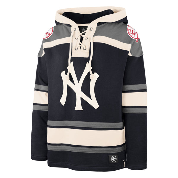 47 Men's New York Yankees Lacer Pullover Hoodie - Navy - L