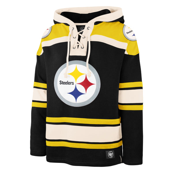 Pittsburgh Steelers Apparel Fleece Lacer Hood '47