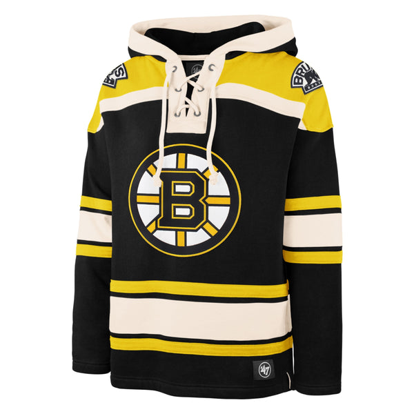 47 Brand NHL Hockey Boston Bruins Full Zip Sweatshirt Hoodie Black Men's  Size M