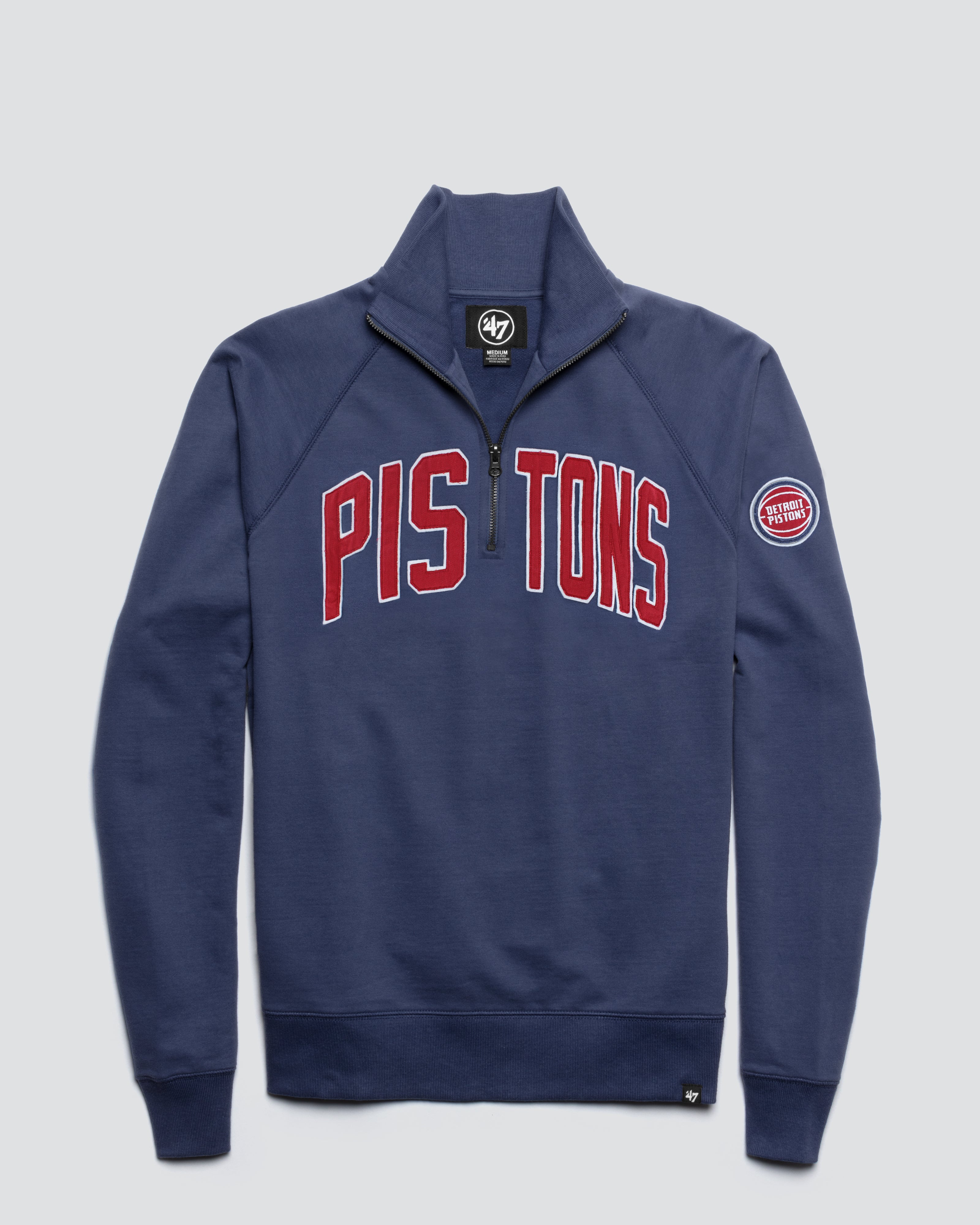 DETROIT PISTONS BANKS '47 HARRIS SCRIMMAGE 1/4 ZIP