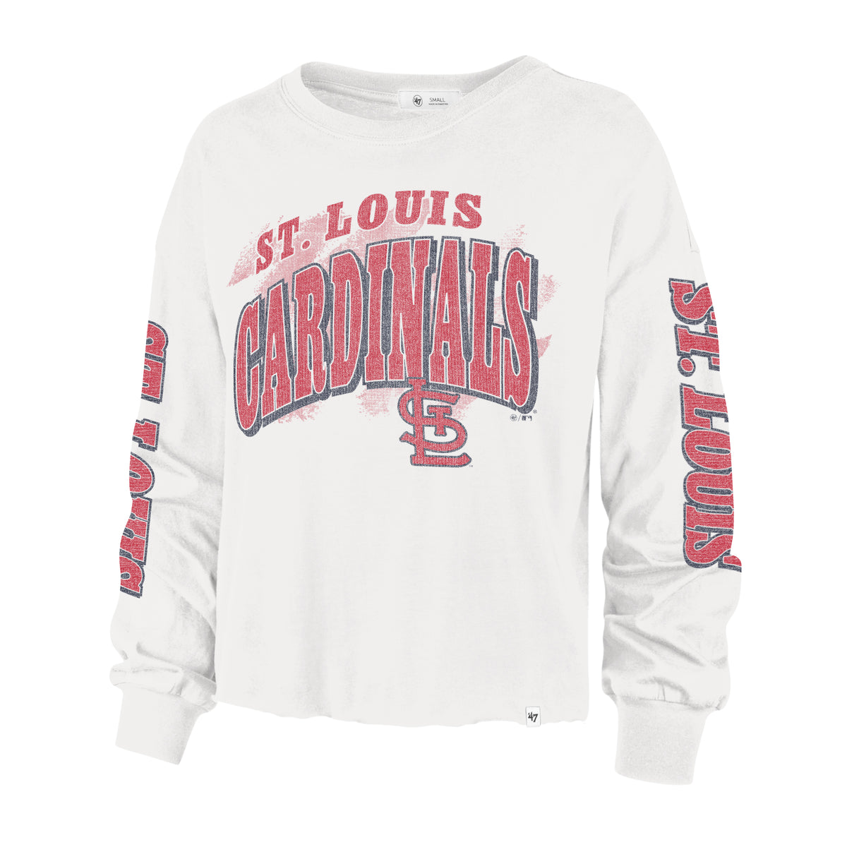 ST. LOUIS CARDINALS BRUSH BACK '47 PARKWAY LONG SLEEVE TEE WOMENS