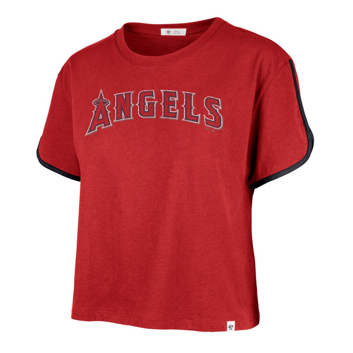 LOS ANGELES ANGELS PREMIER WORDMARK '47 DOLPHIN HEM CROP WOMENS