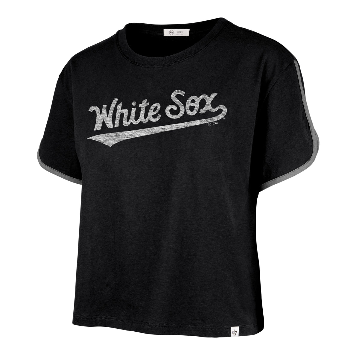 CHICAGO WHITE SOX PREMIER WORDMARK '47 DOLPHIN HEM CROP WOMENS