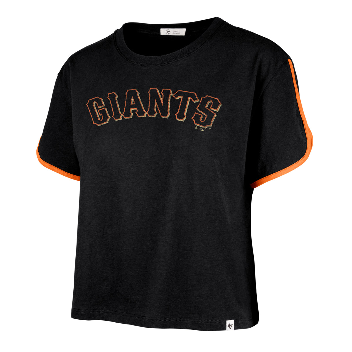SAN FRANCISCO GIANTS PREMIER WORDMARK '47 DOLPHIN HEM CROP WOMENS