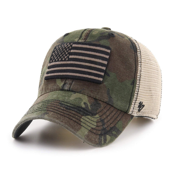 47 USA Flag Camo Operation Hat Trick Military Appreciation Sector Trucker Clean-Up Snapback Adjustable