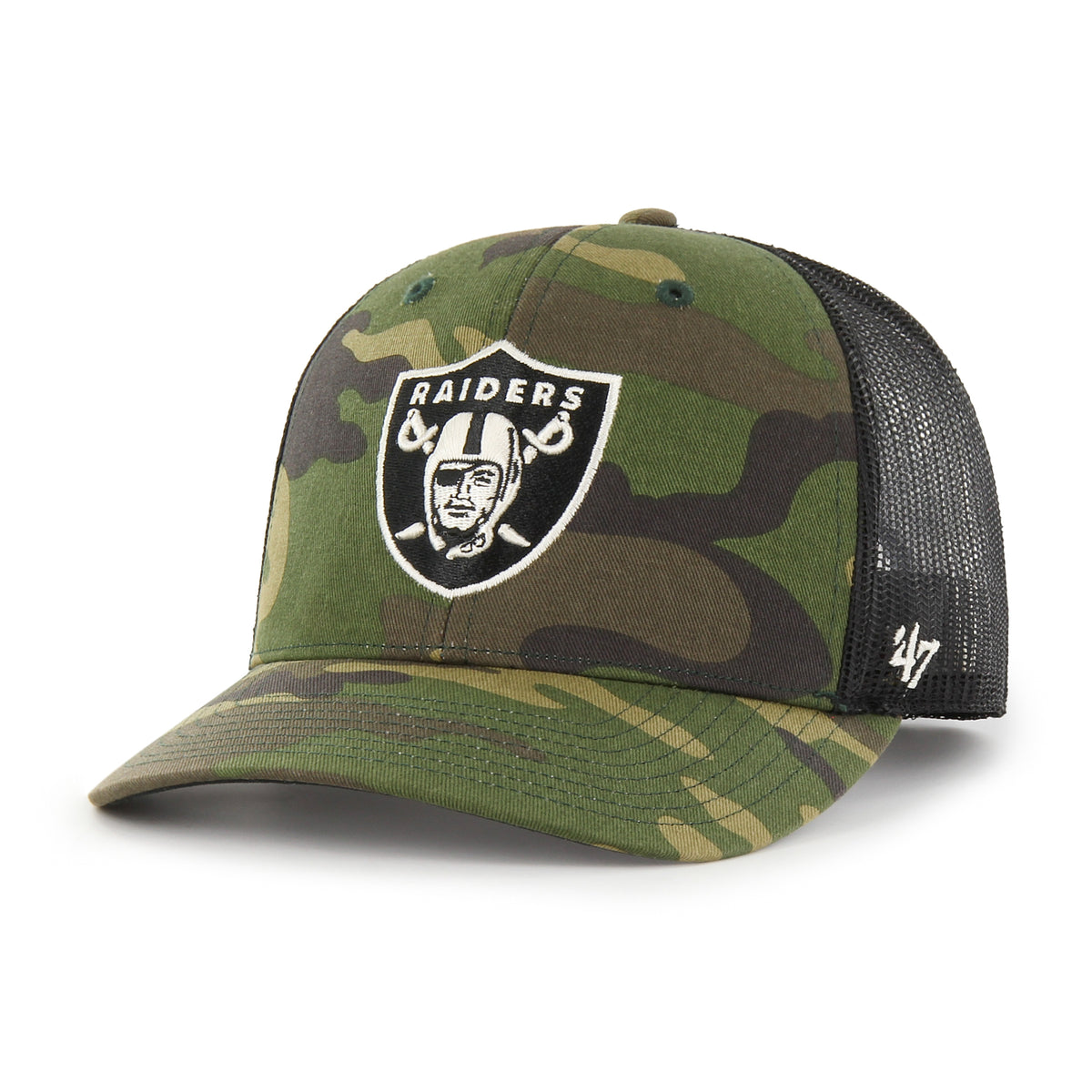 LAS VEGAS RAIDERS CAMO STRAP '47 TRUCKER