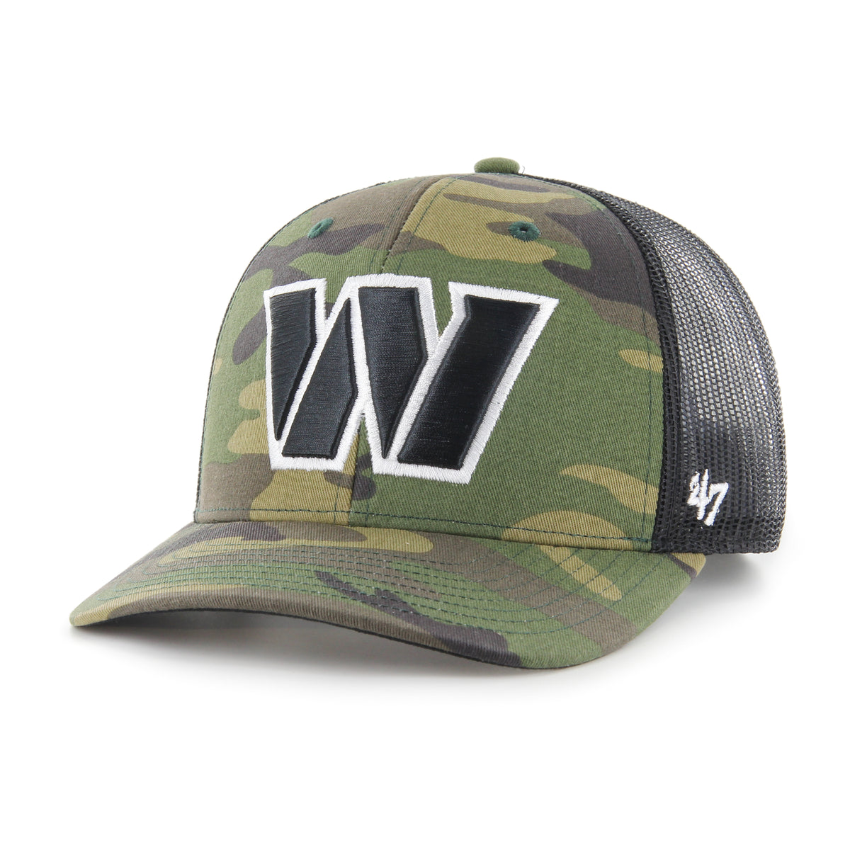 WASHINGTON COMMANDERS CAMO STRAP '47 TRUCKER