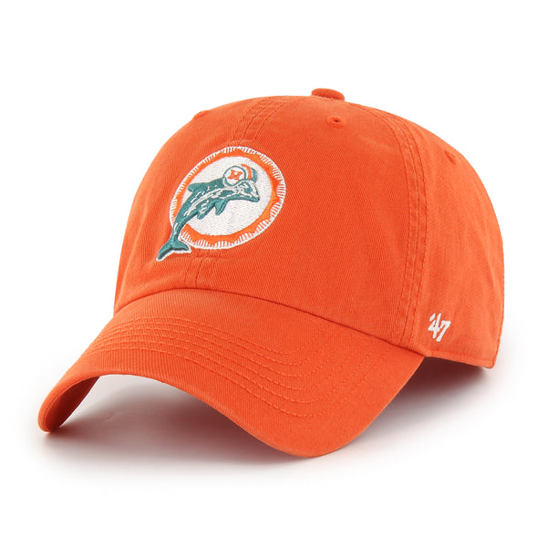 Men's '47 Orange Miami Dolphins Gridiron Classics Franchise Legacy Fitted Hat Size: Extra Large