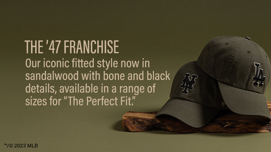 The '47 Franchise. Our Iconic fitted style now in sandalwood with bone and black details, available in a range of sizes for 