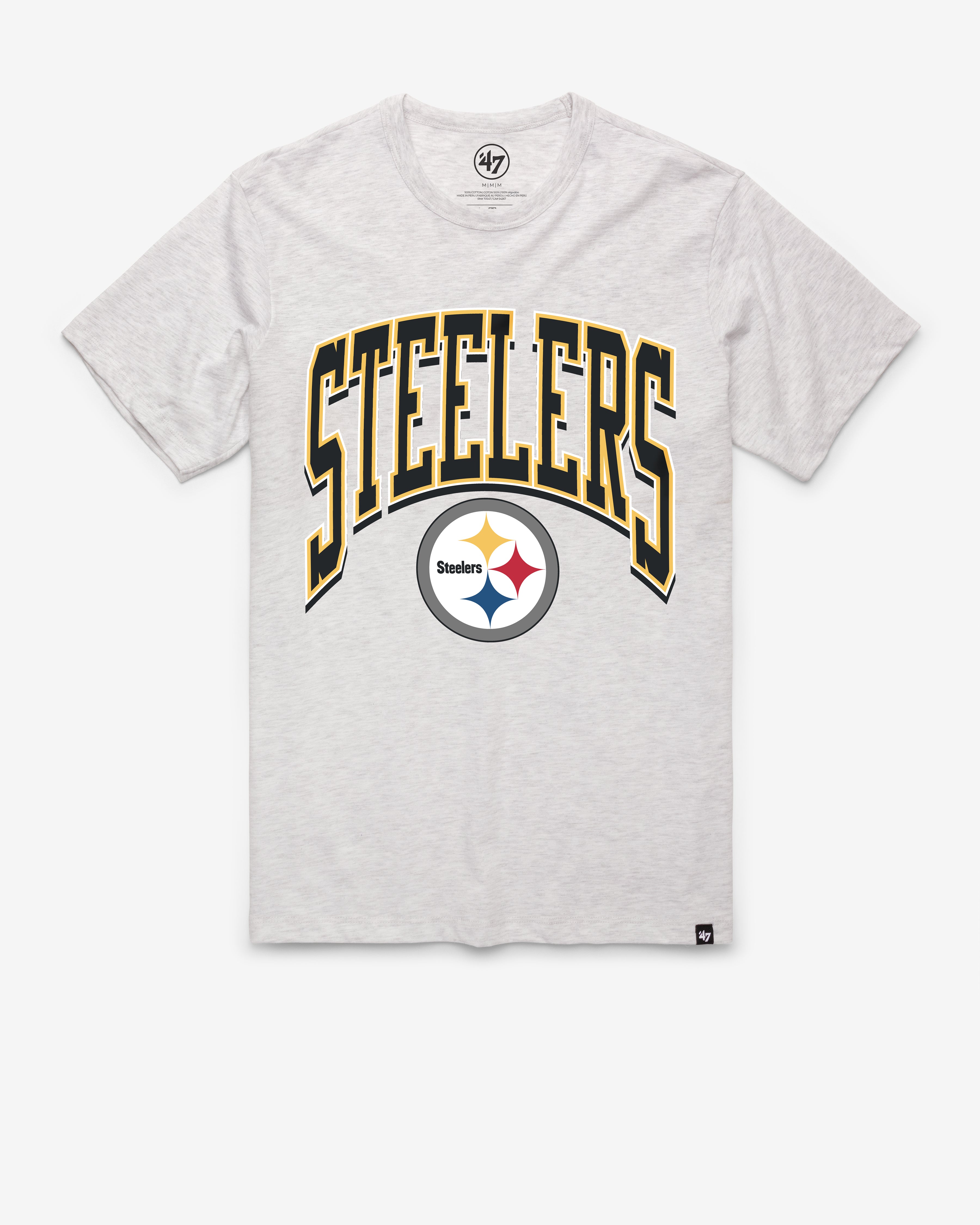 PITTSBURGH STEELERS TEAM THUNDER RIP '47 FRANKLIN TEE - Flint Black
