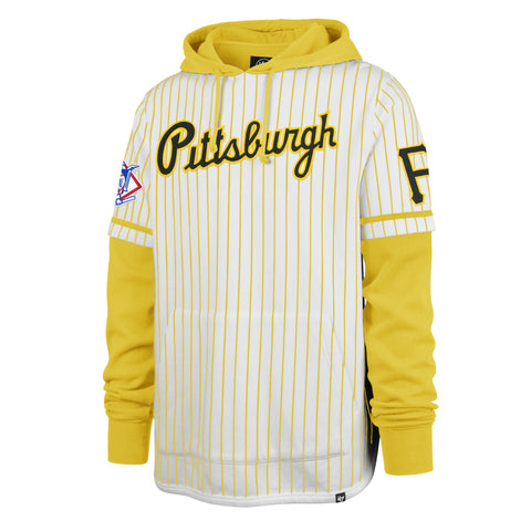 PITTSBURGH PIRATES COOPERSTOWN PINSTRIPE DOUBLE HEADER '47 SHORTSTOP PULLOVER HOOD