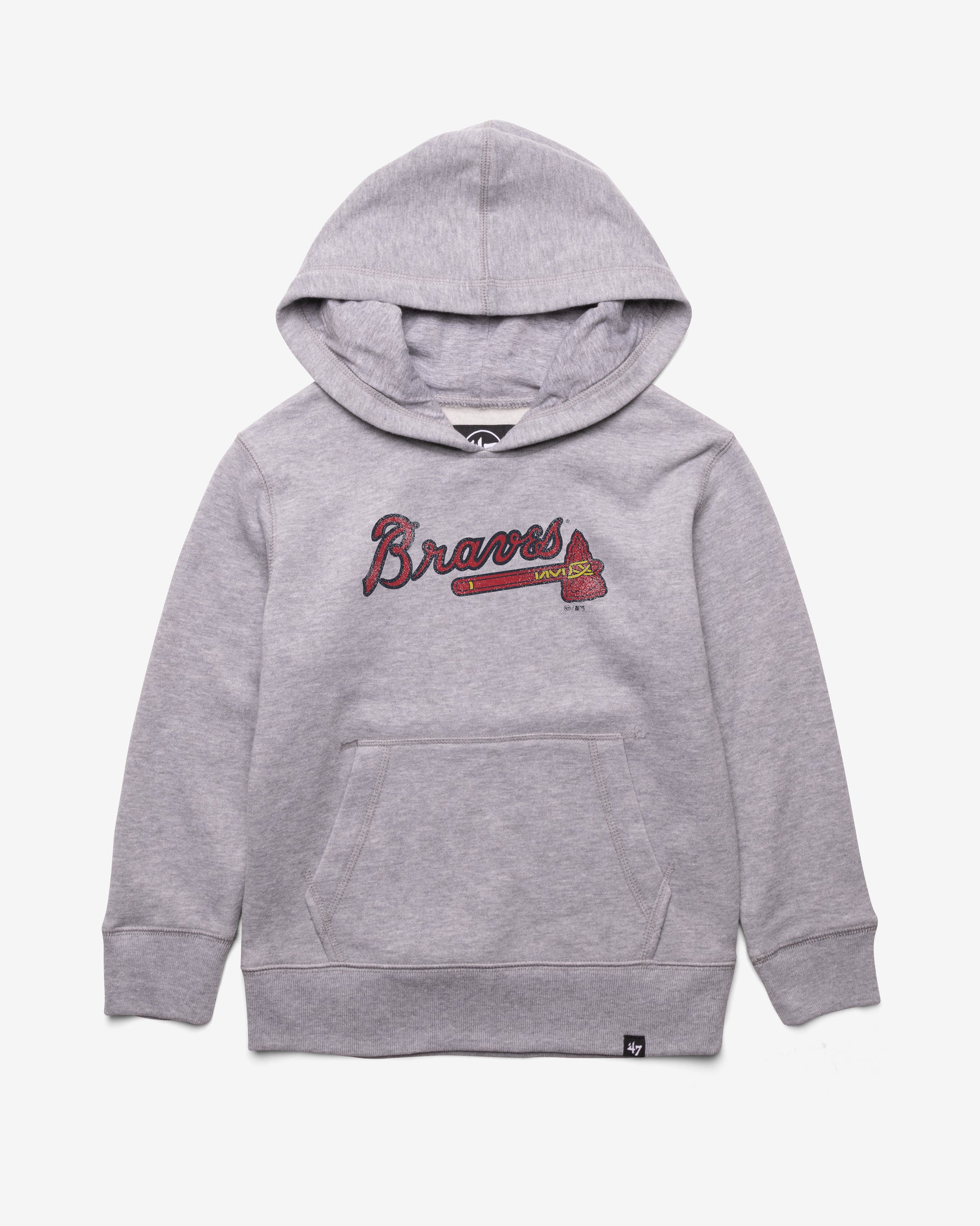 ATLANTA BRAVES DISTRESSED IMPRINT '47 KID'S HEADLINE HOOD