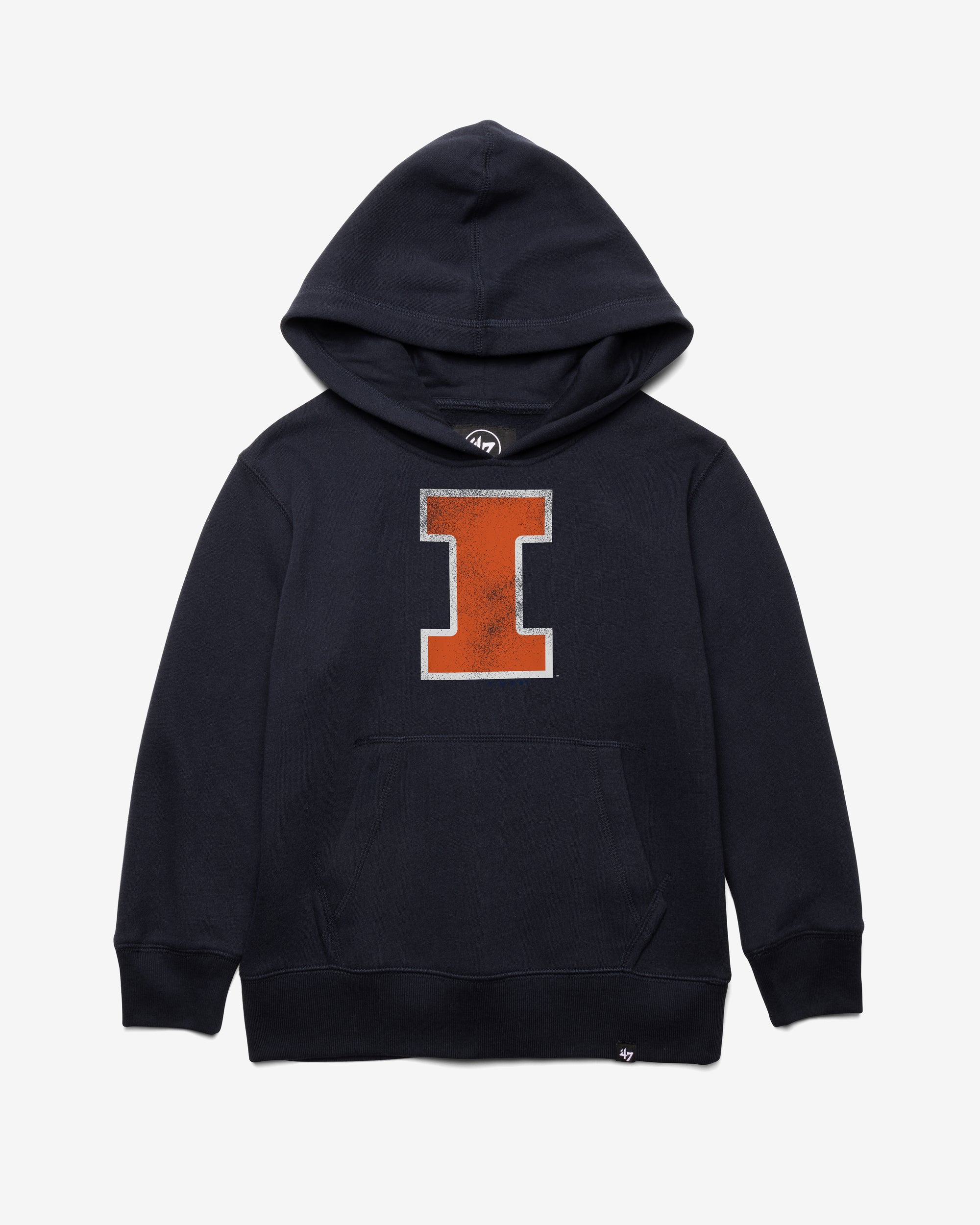 ILLINOIS FIGHTING ILLINI DISTRESSED IMPRINT '47 KID'S HEADLINE HOOD