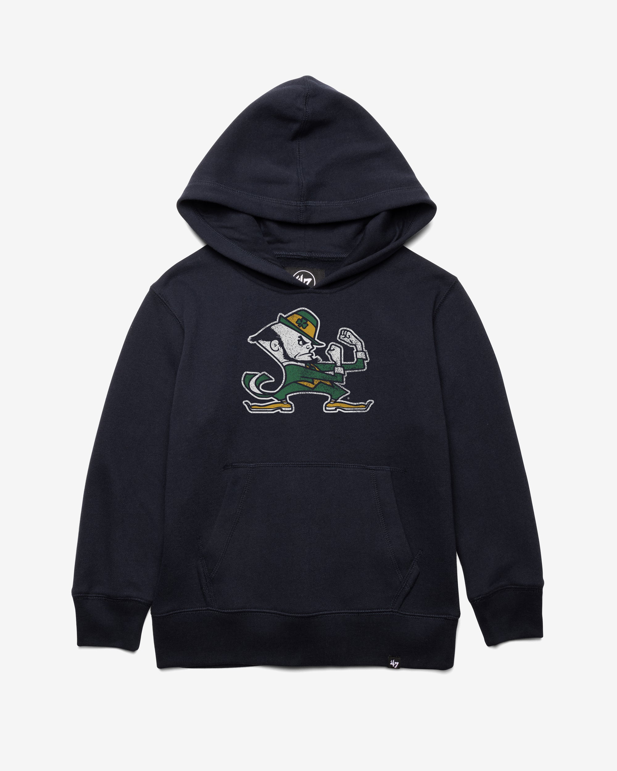NOTRE DAME FIGHTING IRISH DISTRESSED IMPRINT '47 KID'S HEADLINE HOOD