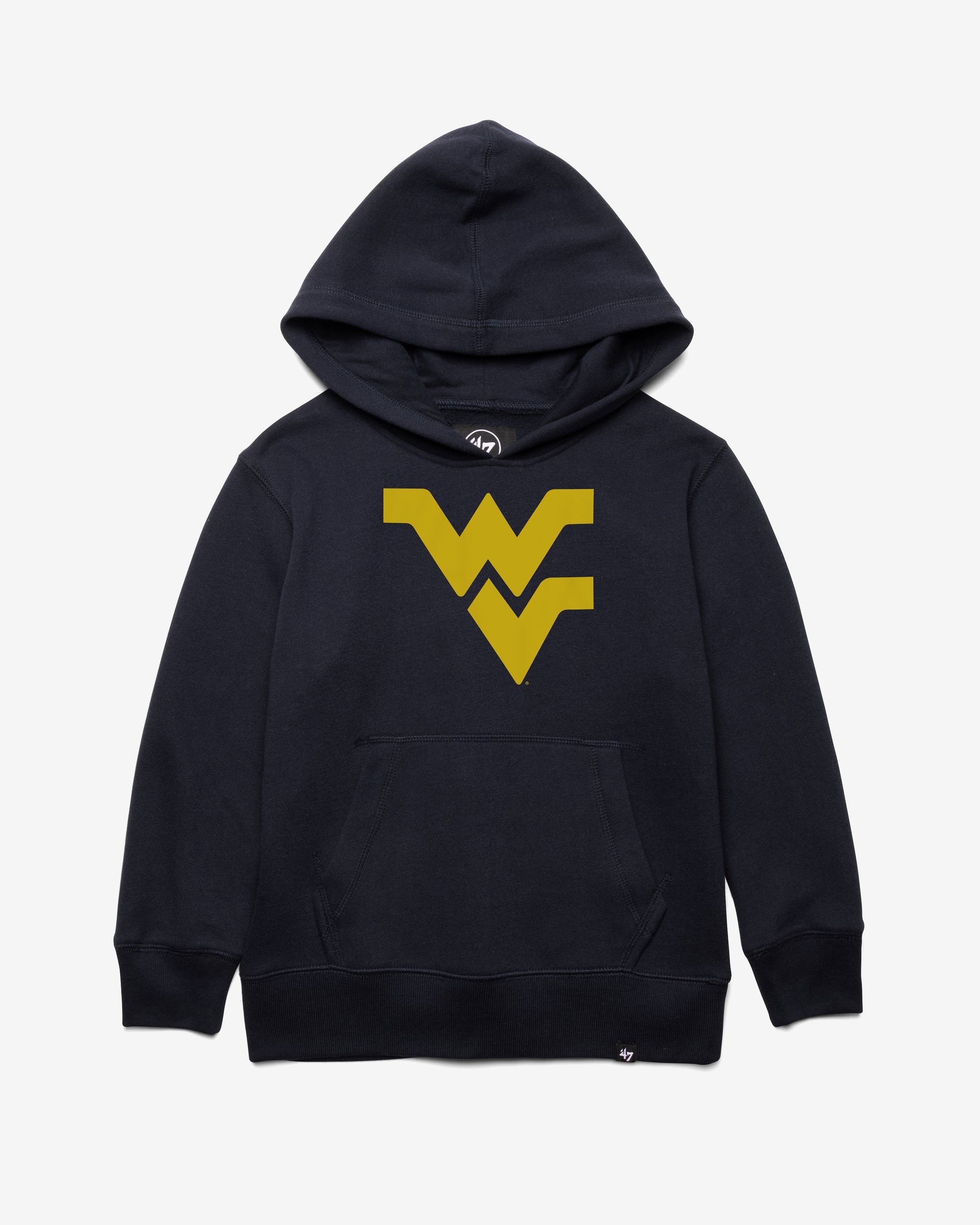 WEST VIRGINIA MOUNTAINEERS DISTRESSED IMPRINT '47 KID'S HEADLINE HOOD