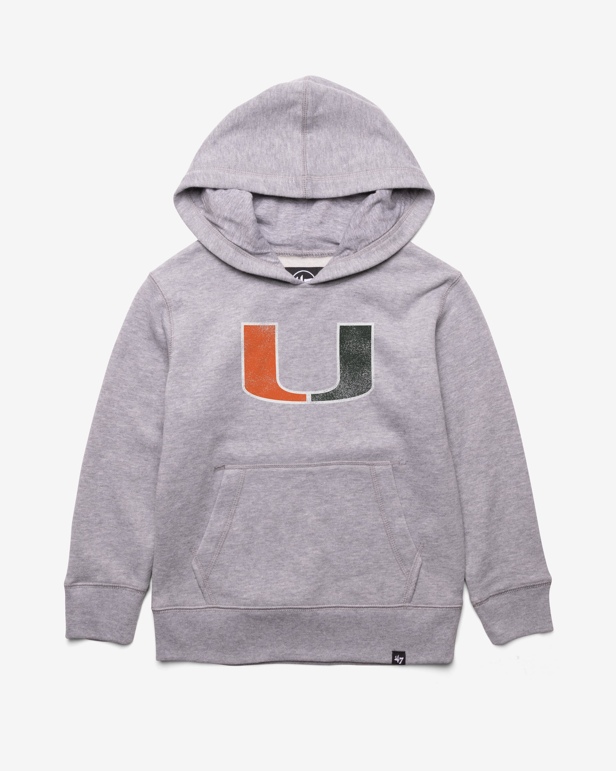 MIAMI HURRICANES DISTRESSED IMPRINT '47 KID'S HEADLINE HOOD