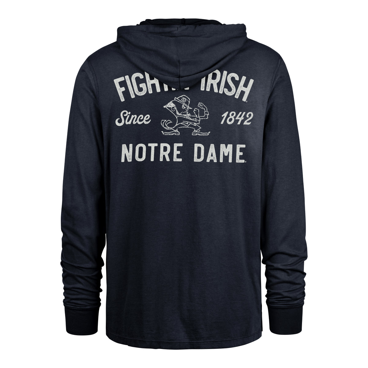 NOTRE DAME FIGHTING IRISH DUSTED OVERHAND '47 RIVER JERSEY HOOD